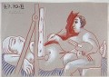 El artista y su modelo 2 1970 Desnudo abstracto